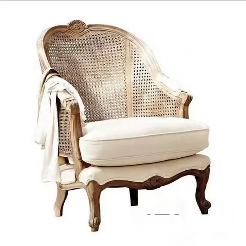 High Quality Living Room Antique One Seater Single Chairs Sofa Wooden Sofa Chair