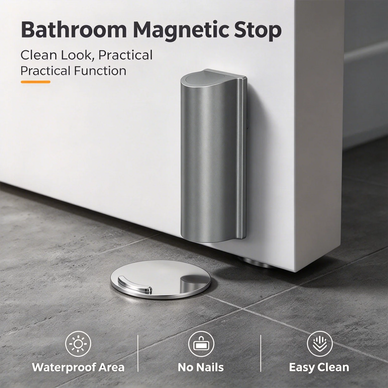 Impact‑Resistant Magnetic Door Stopper Anti‑Slamming Device Protect Walls Avoid Scratches Damage For Multiple Household Doors