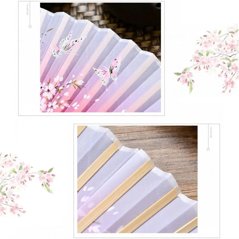 Quality Multi-pattern Summer Gift Vintage Style Colorful Bamboo Wooden Home Decoration Folding Fan Dance Hand Fan Fan Crafts