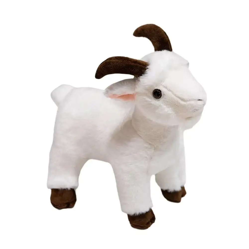 Plushie Sheep Toy Cute Animal Baby Goat Plush Doll PP Cotton Fluffy Horned Sheep Plush Toys Lovely Soft Room Decoration