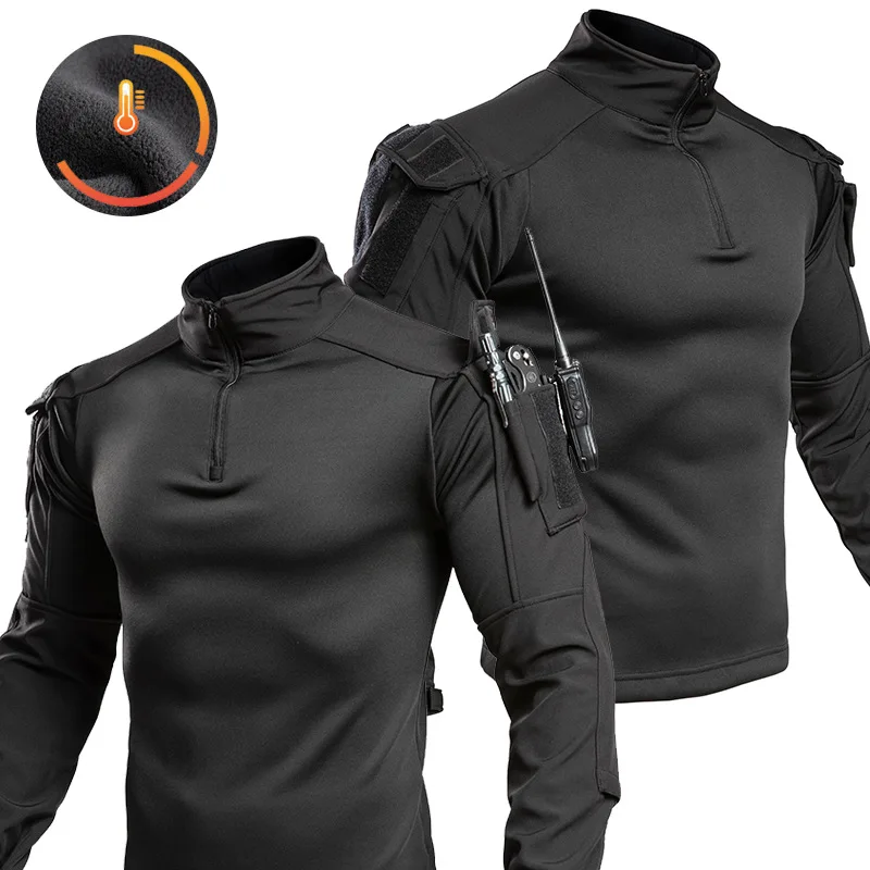 G4 Mens Tactical Hoodies Military Pullover Long Sleeve Zipper Sweatshirts Stand Collar Outdoor Hiking Shirt Camping Army Outwear