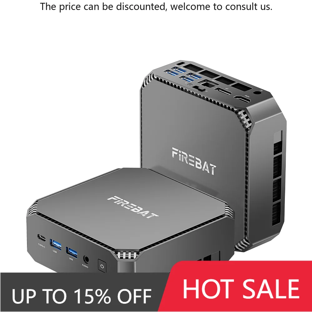 

FIREBAT A6 MiniPC AMD Ryzen 7 6800H Dual Band WiFi6 BT5.2 DDR5 16GB 512GB Desktop Gaming Computer Mini PC