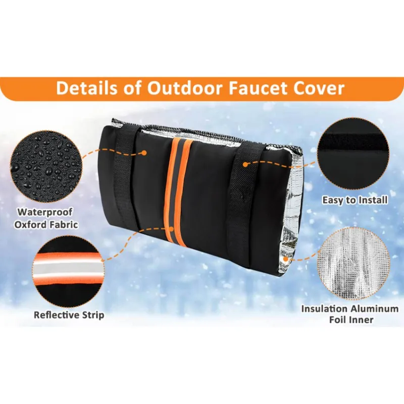 

ABJJ Insulated Hose Bib Cover With Reflective Strip- Outdoor Faucet Covers For Winter Freeze Protection For Garden Spigot Pipe