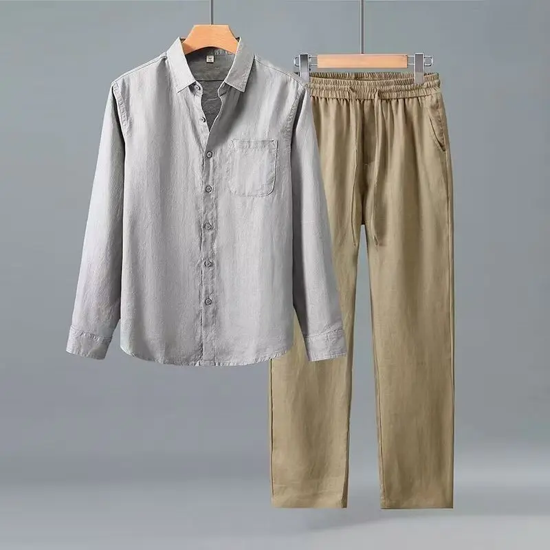 (Shirt + trousers) 2026 summer men fashion classic shirt men's business casual fashion shirts men A set of clothes size M-4XL view 5