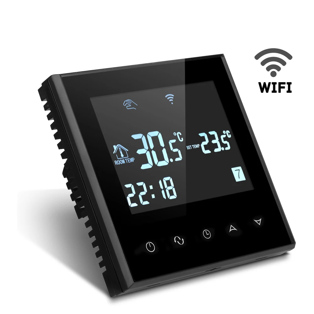 

Tuya Memory Function Touch Screen LCD Weekly Programmable Smart Home Wifi Room Thermostat Used for Floor Electric Heating Part