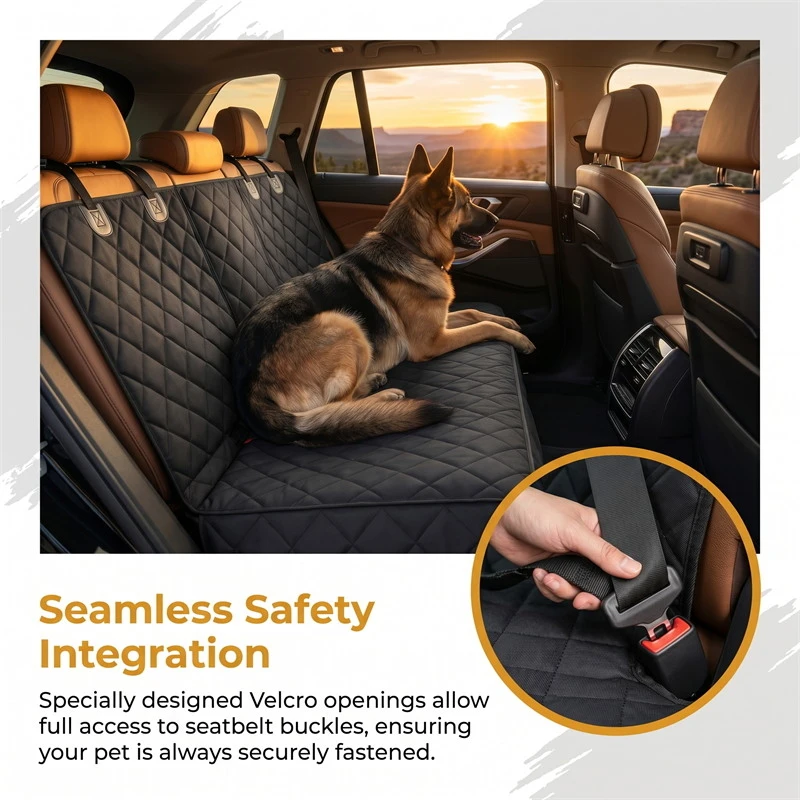 Waterproof Dog Car Seat Cover Protector With Middle Seat Armrest Pet Travel Carrier Mattress for Dogs Home Travel Use
