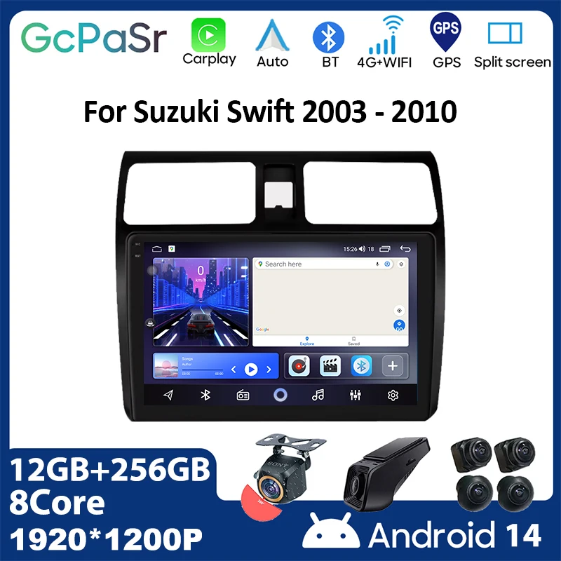 

For Suzuki Swift 2003 - 2010 Android Auto Car Radio Multimedia Video Player GPS Navigation Carplay QLED BT WIFI DVD 4G