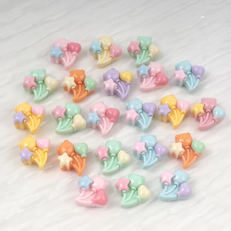 30Pcs/300pcs Mini Cartoon Colorful Balloon Nail Art Resin Charms DIY Craft for Scrapbooking Children Hairpin Decorations Decor