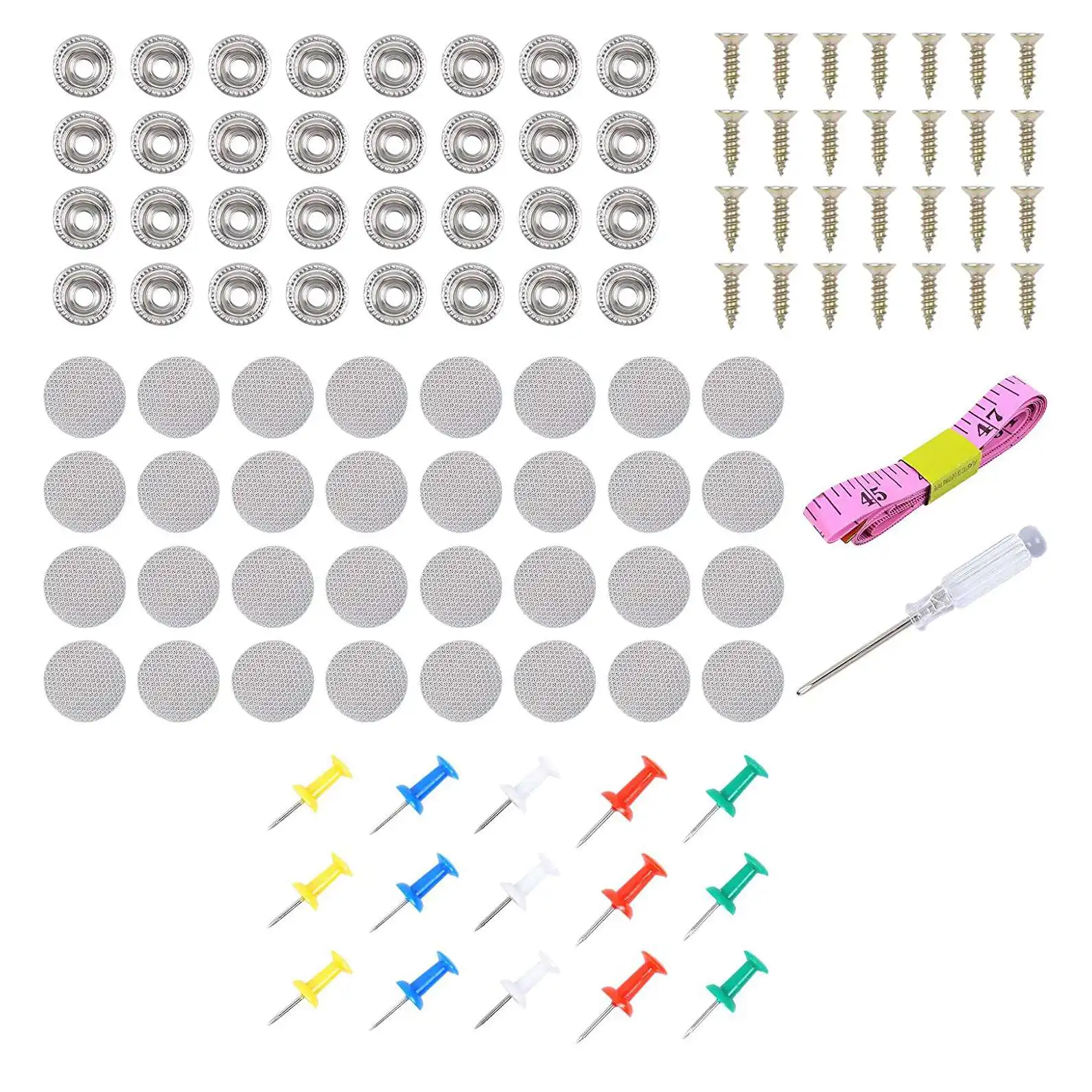 60PCS Car Roof Headliner Repair Kit Car Roof Snap Rivets Retainer with Installation Tool for Truck SUV