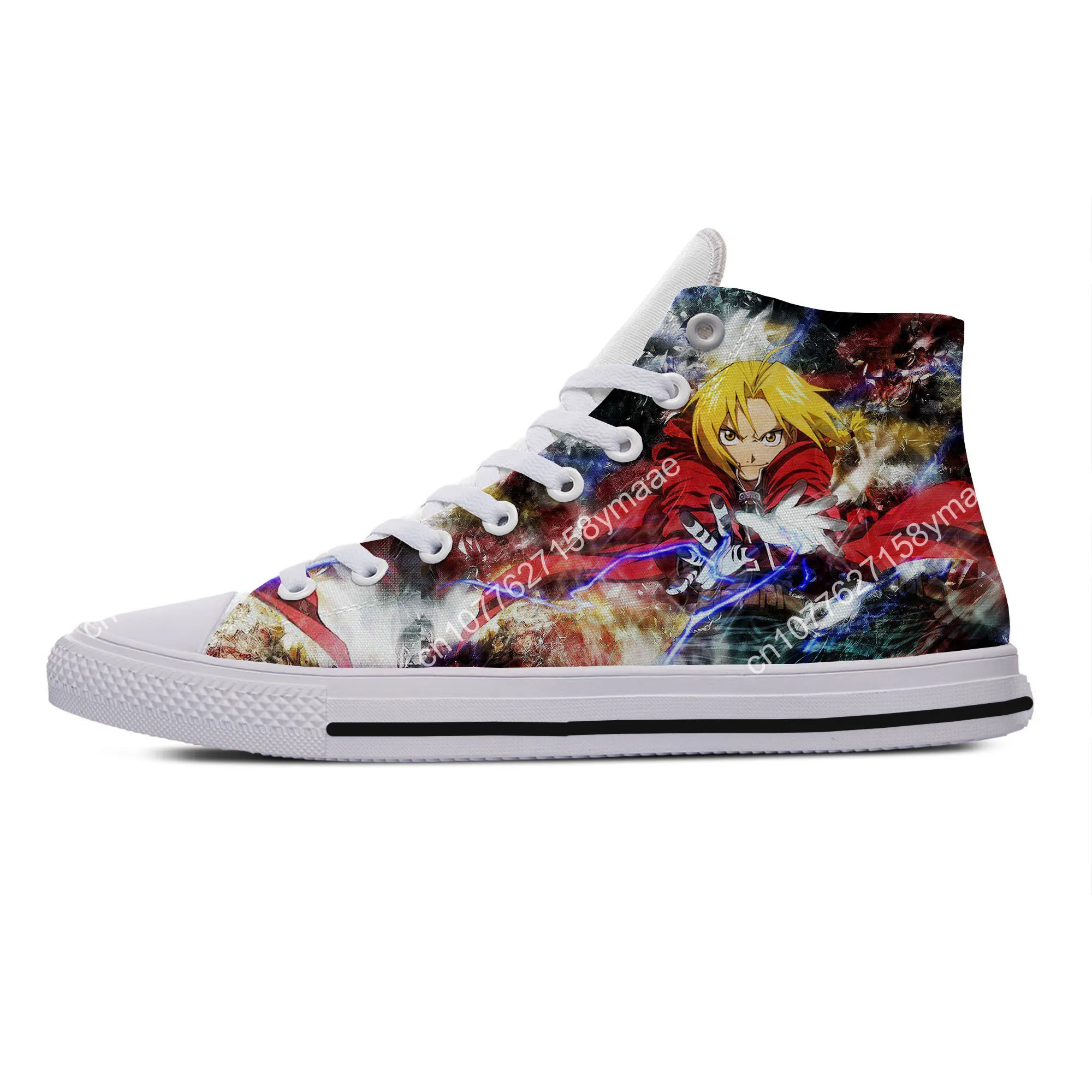Hot Summer Cool Fashion Funny High Quality Handiness Casual Shoes Men Women Anime Fullmetal Alchemist Brotherhood High-Top Shoes