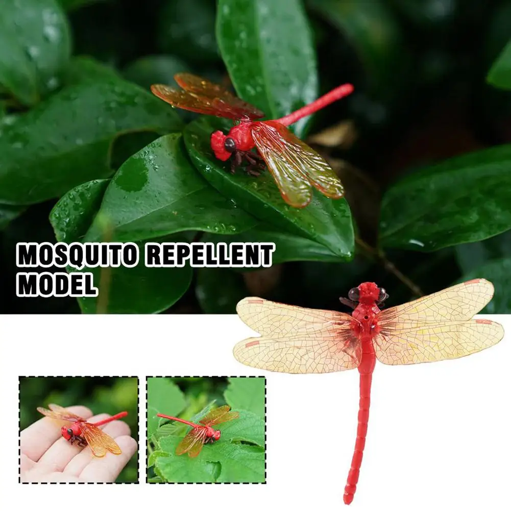 Simulado Libélula Inseto Modelo, Repelente de Mosquito Vermelho, Ornamentos suspensos ao ar livre, Decoração do jardim, M3M3