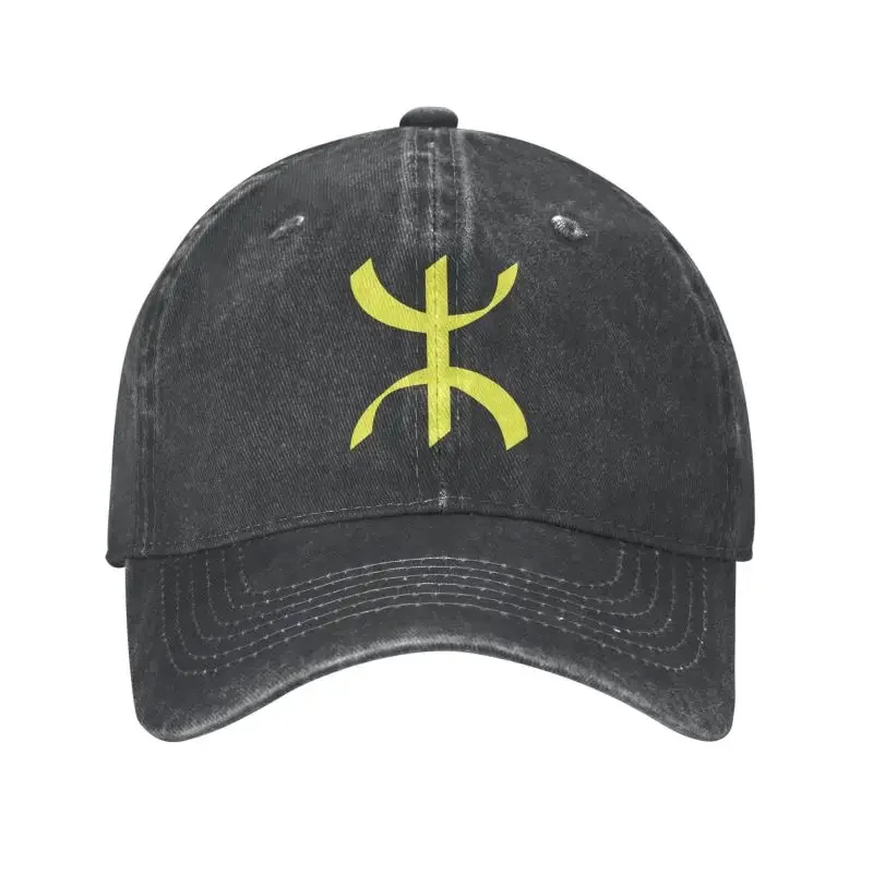 Personalized Cotton Yellow Berber Tifinagh Amazigh Baseball Cap Hip Hop Women Men's Adjustable Flag Dad Hat Autumn