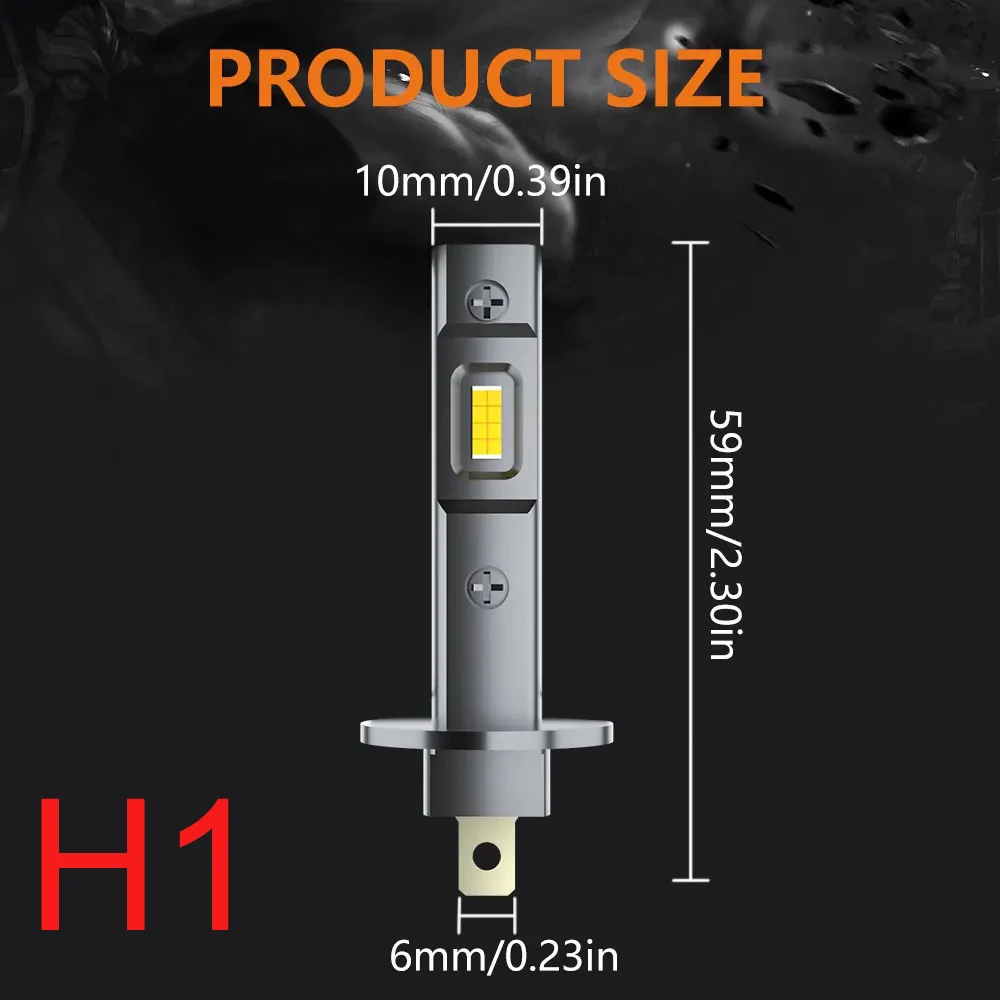 2Pcs Turbo H7 LED Canbus No Error Headlight Bulbs With Fan 120W High Power H7 LED Car Head Light Lamp CSP Chip 30000LM