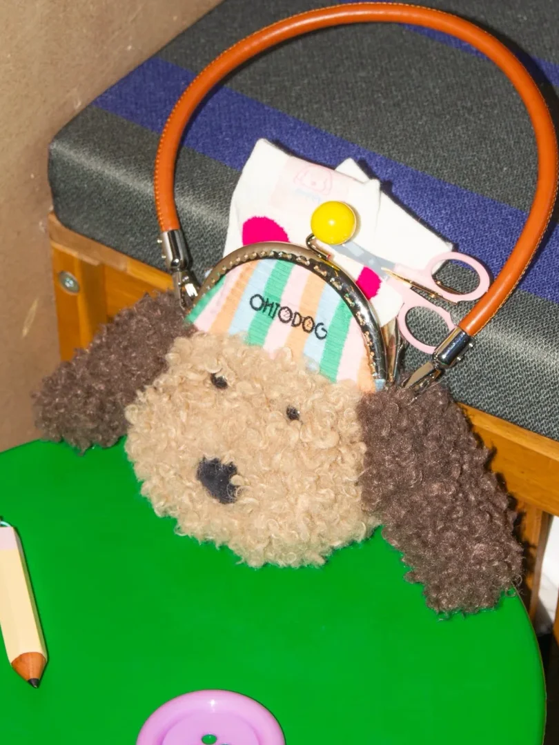 2025 Original Puppy Cute Plush Storage Bag Bluetooth Headset Bag  Girls' Alloy Handbag Birthday/Festival Gift