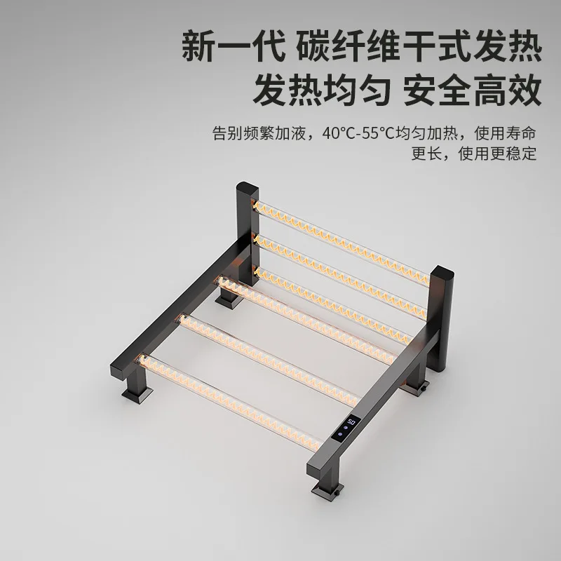 رف تجفيف لتدفئة الحمام، رف منشفة تسخين من ألياف الكربون المنزلية الذكية