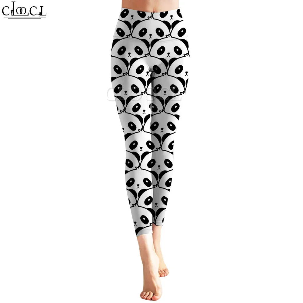 CLOOCL Popular Leggings for Women Cartoon Panda Printed Yoga Pants High Waisted Trousers Seamless Slim Pants Female Clothes