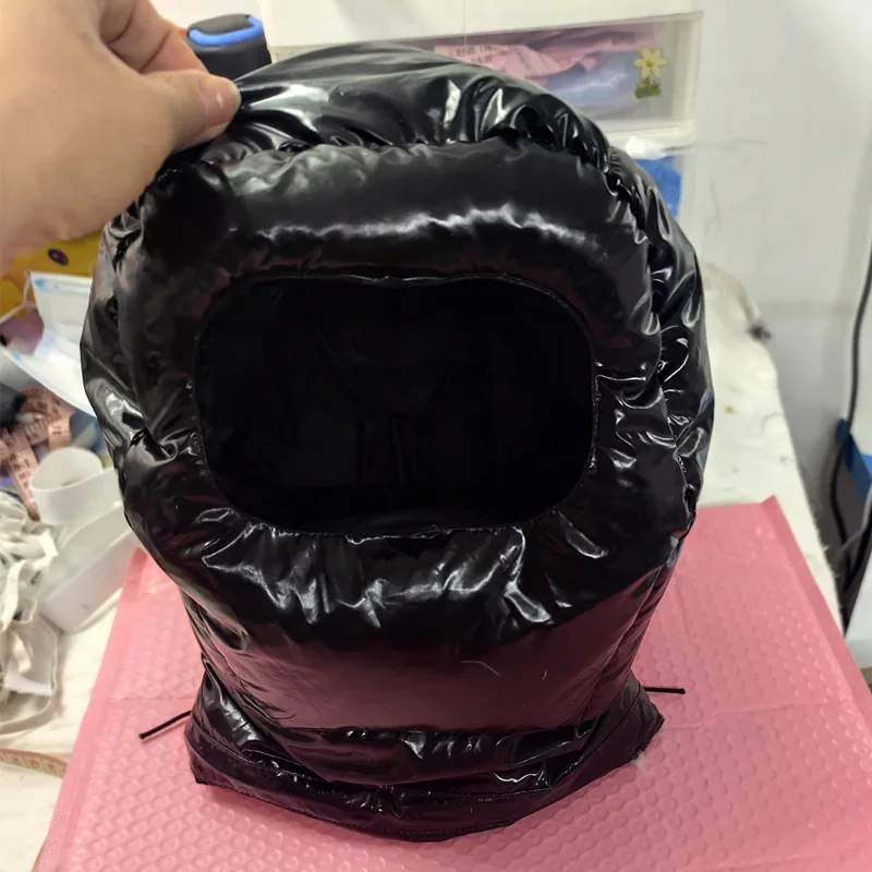 

Handmade Winter ABDL Adult Down Cap Hat Soft Smooth Waterproof Hood Elastic Drawstring Fixation Zipper Urltra-Light Warm Hat