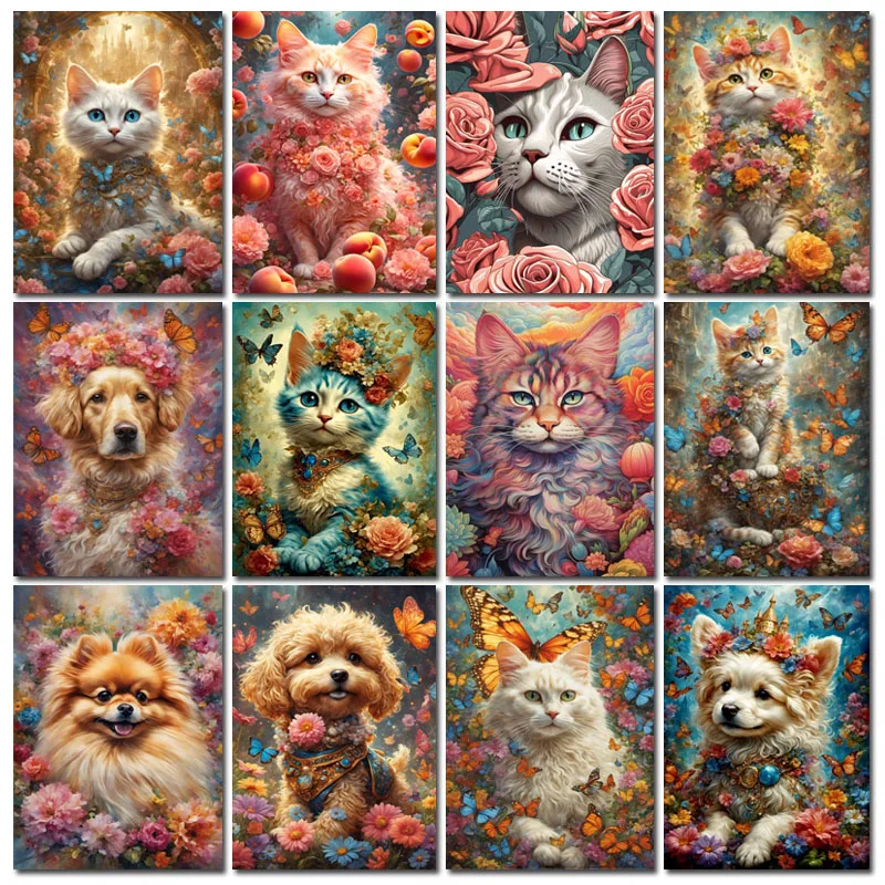 

Full Kits Flowers Dog And Cat diy Diamond Painting Mosaic Animals Picture Sale Beads Jewelry Cross Stitch New Home Decor