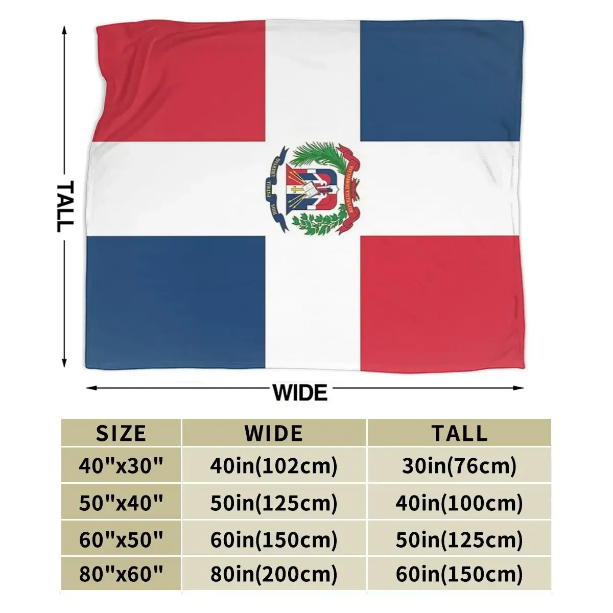 Dominican Republic Flag Gifts, Stickers And Other Products Blanket Warm Flannel Throw Blanket Plush for Picnic Travel Home Sofa