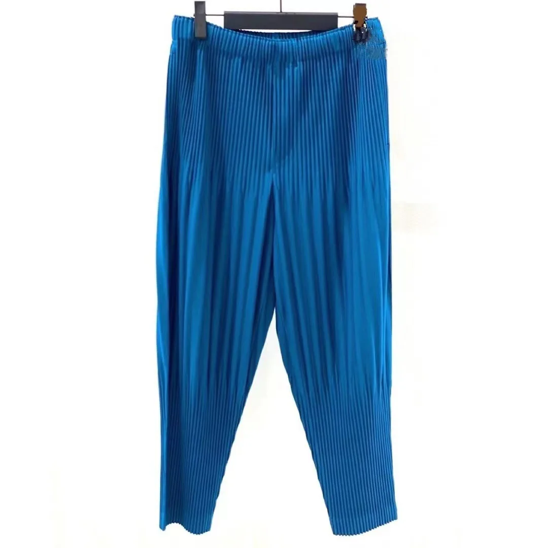 Miyake Pleated Men's Clothing 2025 Pleated Lantern Pants Men's Loose Casual Spring and Summer Harem Pants Cropped Pants Trend