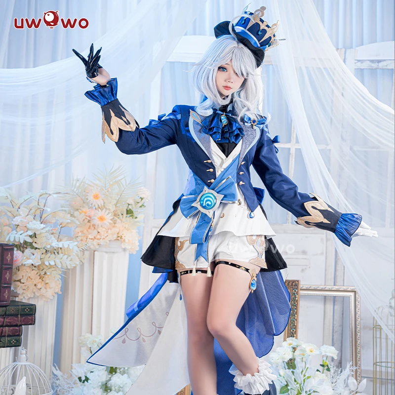 Auf Lager uwowo furina cosplay kostüm spiel genshin impact furina focalors hydro archon fontaine rokoko furina cosplay outfit