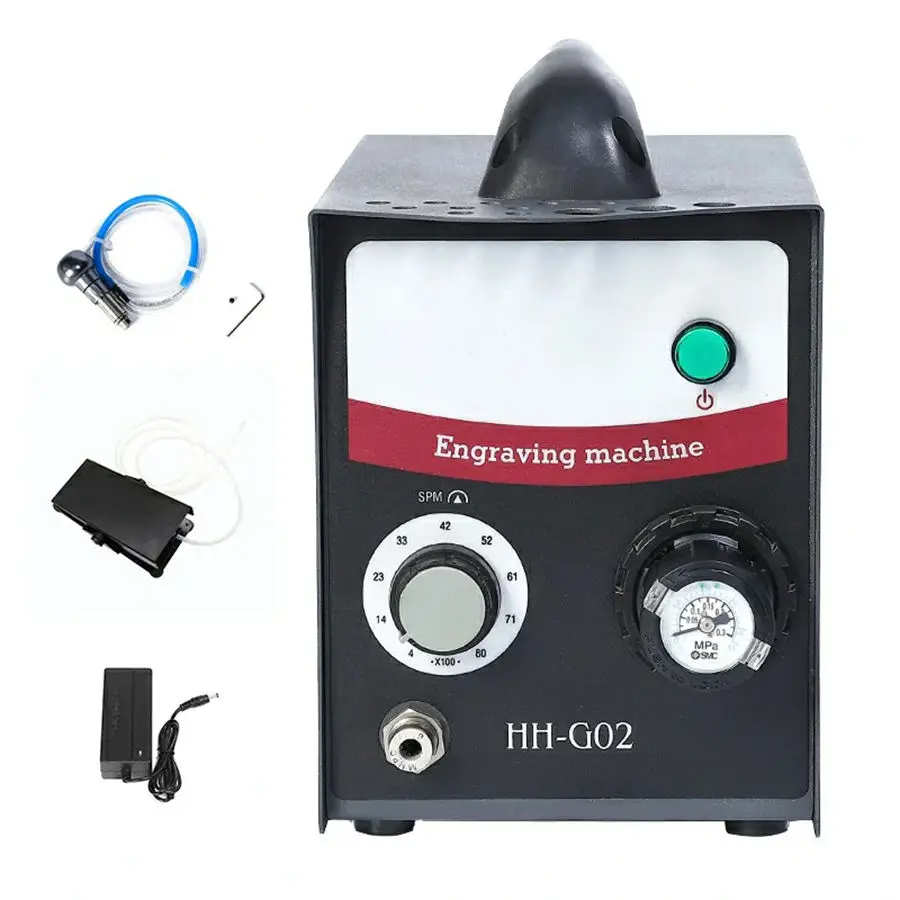 HH-G02 110V/220V High Quality Single-Head Pneumatic Engraving Machine Micro-Setting Reel Bead Edge Carving