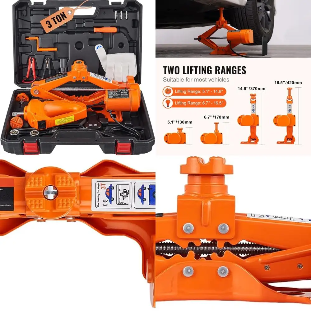 

Электрический ножничный домкрат 12 В, трехтонный, с дистанционным управлением, ударным ключом и двойными седлами для замены шин автомобиля, внедорожника и грузовика