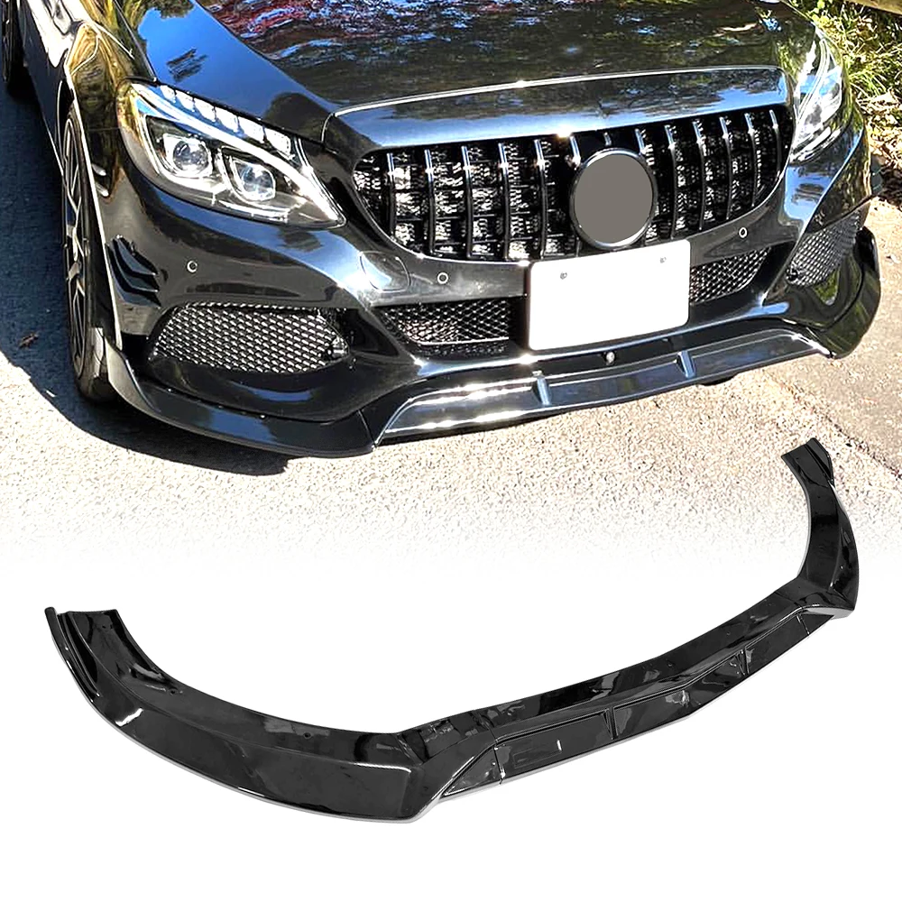 

1 Set Car Front Bumper Spoiler Lip Bumper For Mercedes Benz W205 S205 C205 A205 C-Class 2015-2018 AMG-Line / Avangarde-Line