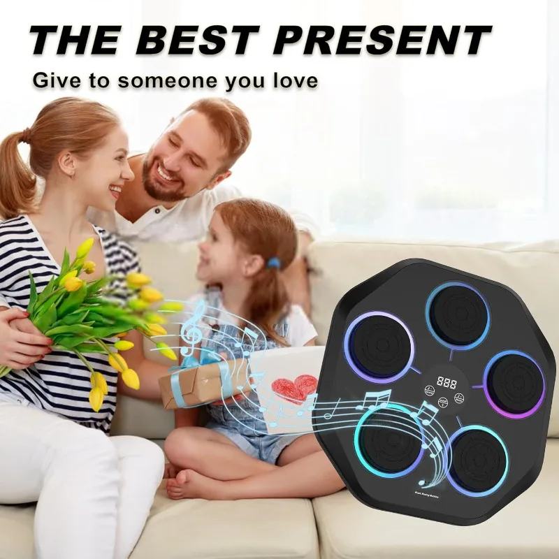 Music boxing machine, Wall mounted intelligent Bluetooth music boxing trainer with boxing gloves,