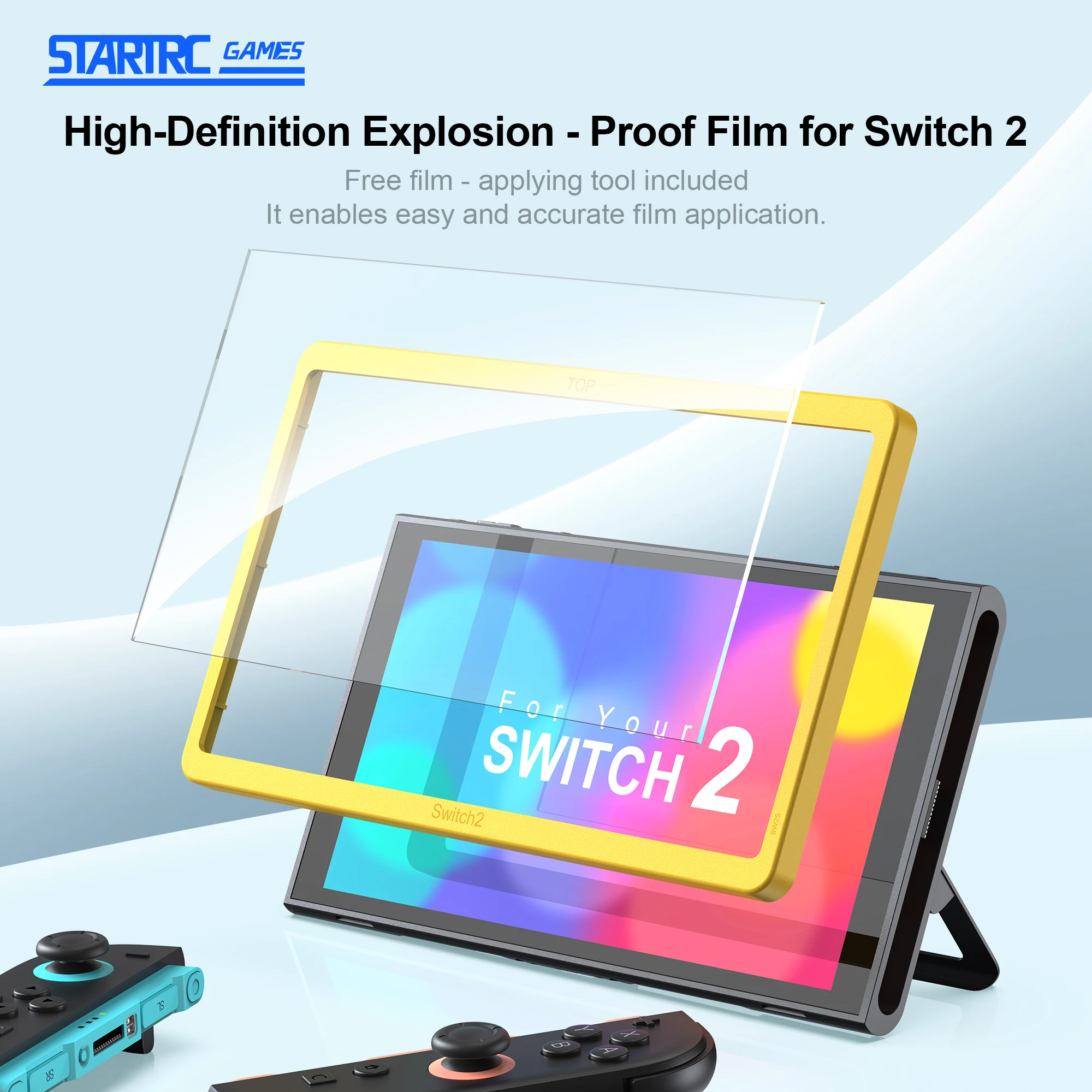 2Pack Tempered Glass Screen Protector Transparent HD Clear Film with Alignment Frame Travel Case for Nintend Switch 2 NS 2