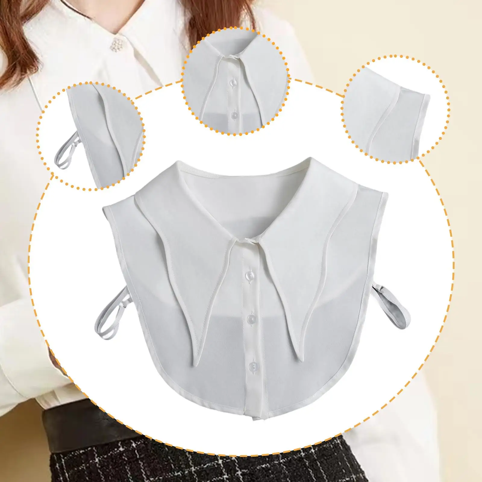 Faux Shirt Collar Pointed Blouse Attachment Decorative Neckwear Adjustable Half Top for Women Sweater Casual Style