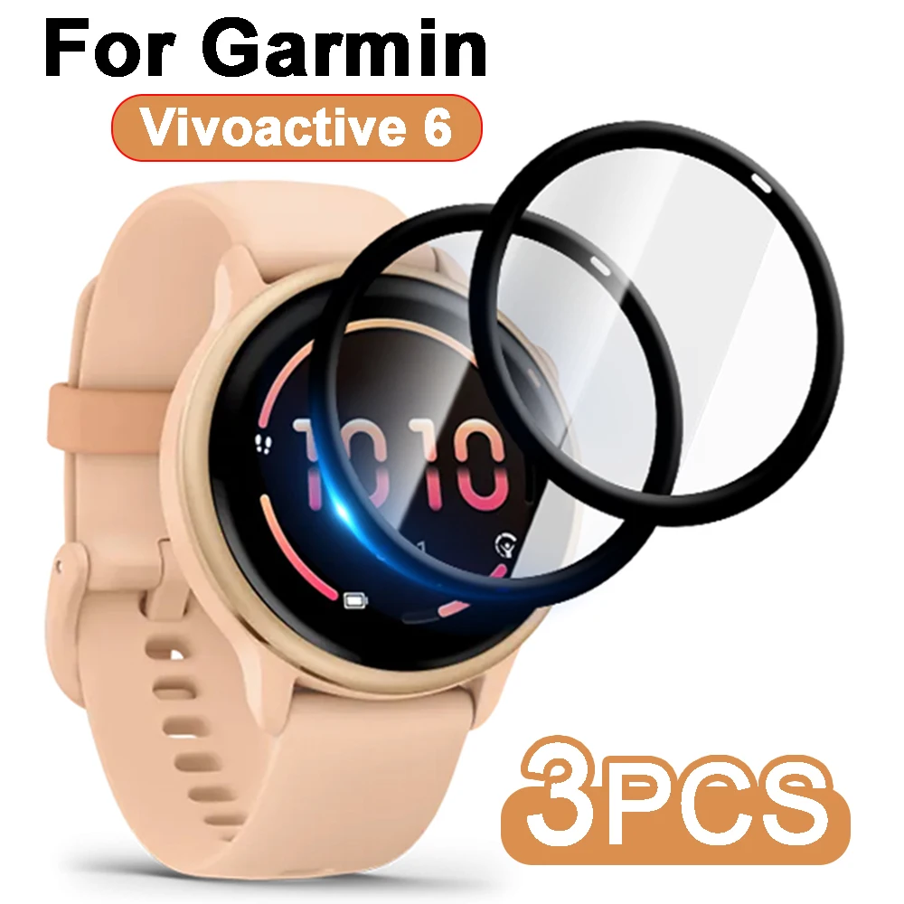 Screen Protector for Garmin Vivoactive 6 20D Curved Edge Full Coverage Soft Protective Film For Garmin Vivoactive 4s (Not Glass)