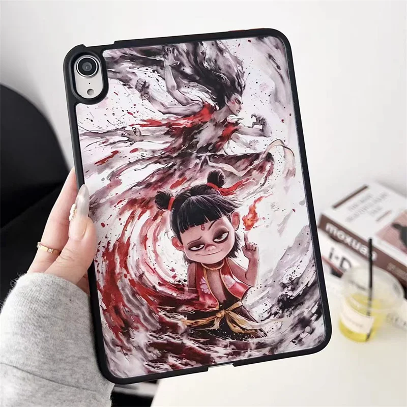 For iPad Case Air 11 13 2024 Pro 11 13 11 12.9 10th Gen Air 10.9 iPad 5/6th 9.7 7/8/9th 10.2 Mini 7 Anime Nezha Matte Back Cover