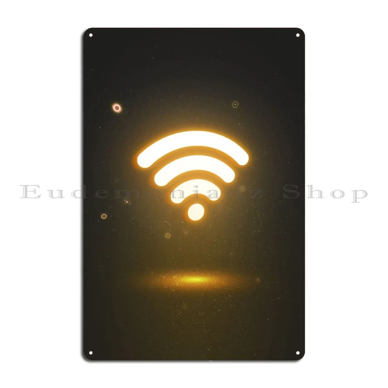Glowing Wifi Sign Metal Plaque Poster Customize Mural Create Painting Club Tin Sign Poster