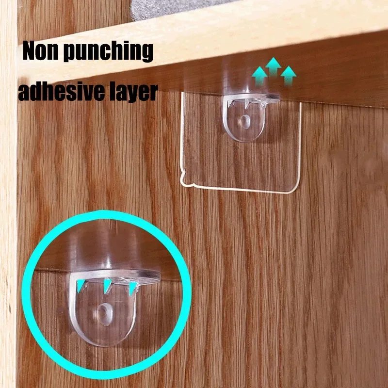 Shelf Bracket Adhesive Nail Self-adhesive Wardrobe Shelf Bracket Kitchen Hanging Bracket Partition Non Punching Strong Bracket ﻿