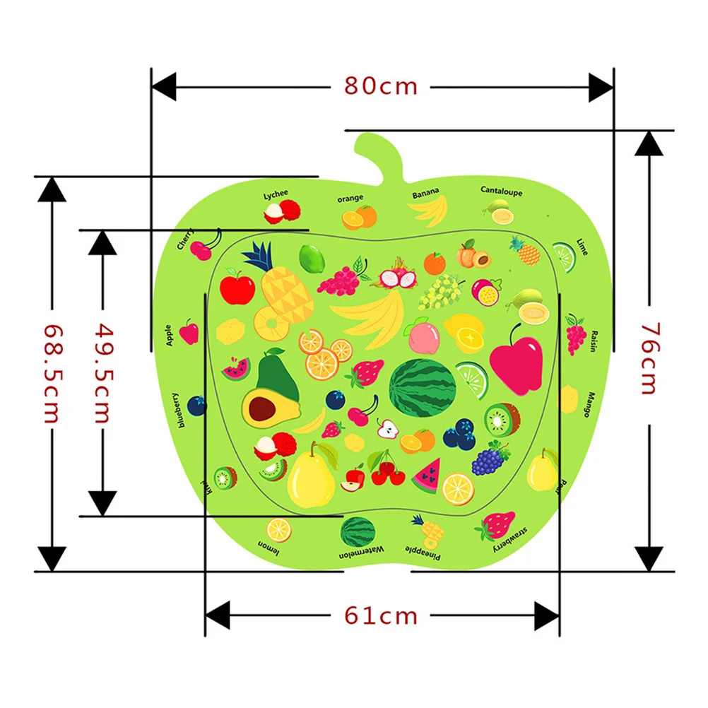 Tapete Inflável de Água para Bebês em Forma de Maçã, Grande Tapete Sensorial Flutuante para Atividades de Verão para Bebês, Verde