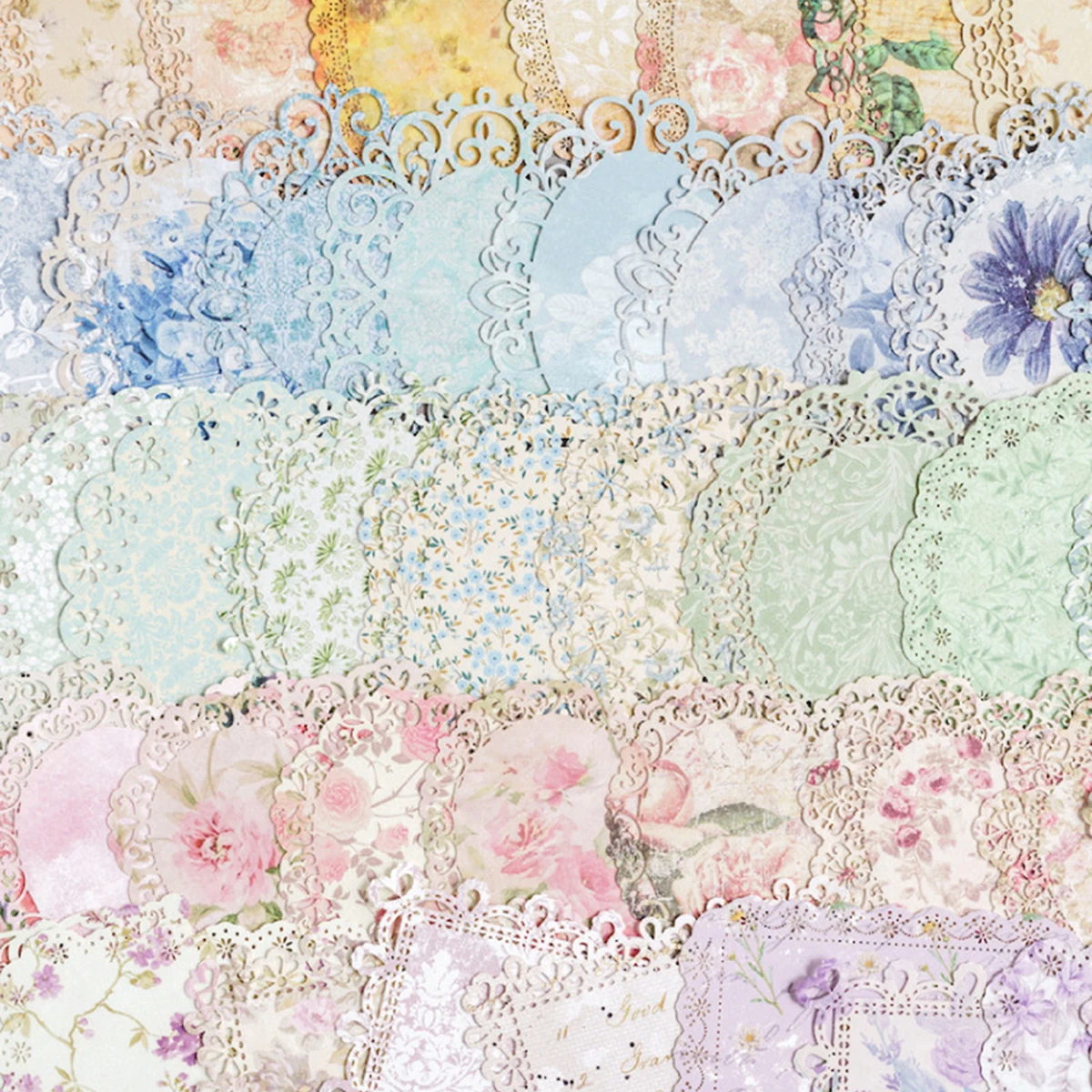 10pcs Vintage Plant And Floral Material Paper, Different Pattern Designs - Background Paper For Frames And Diy Card Decorations