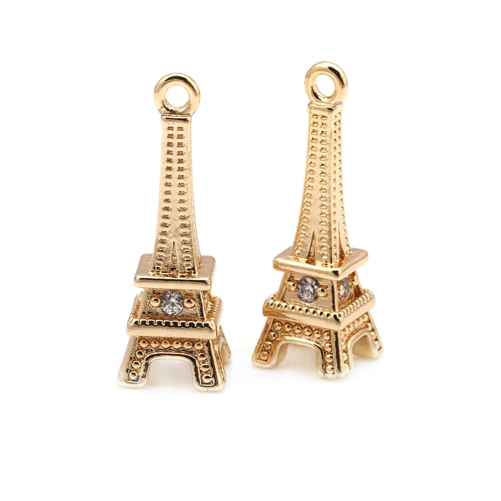 18K Gold Color Brass Eiffel Tower Charms Pendants High Quality Necklace Earrings Jewelry Accessories Rosediy official-website