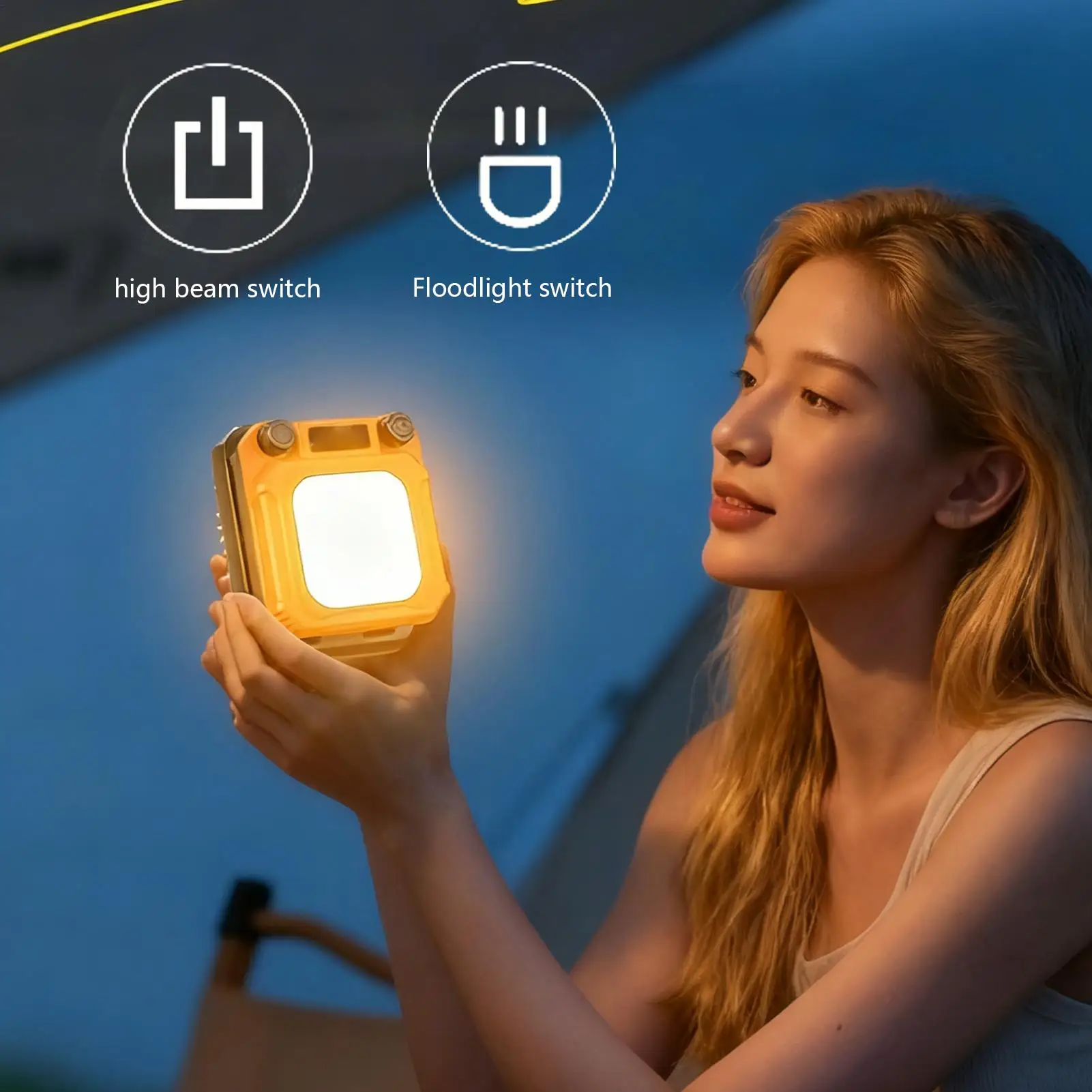 キャンプライト磁気ランプ充電式折りたたみ式 3200mAh ライトキャンプ用 LCD ディスプレイ付き屋外パティオテントポーチ屋内用