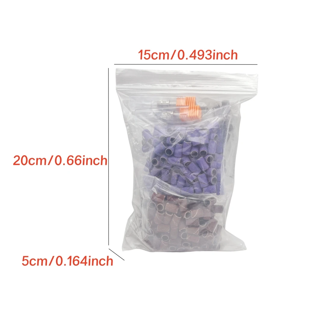 400 Stück Nagelschleifbänder für Nagelbohrer, Nagelschleifbänder, Feile mittlerer Körnung + gratis Zebra-Braunbohrer mit 2 Dorns