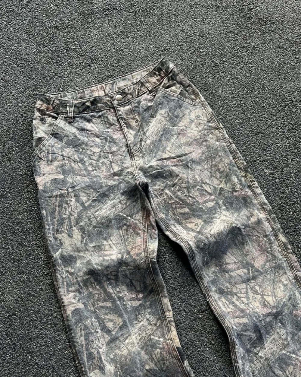 Y2k Camouflage Jeans New American Hip Hop Retro Oversize Denim Pants Fashion Men Clothing Straight Leg Wide Leg Jeans Streetwear