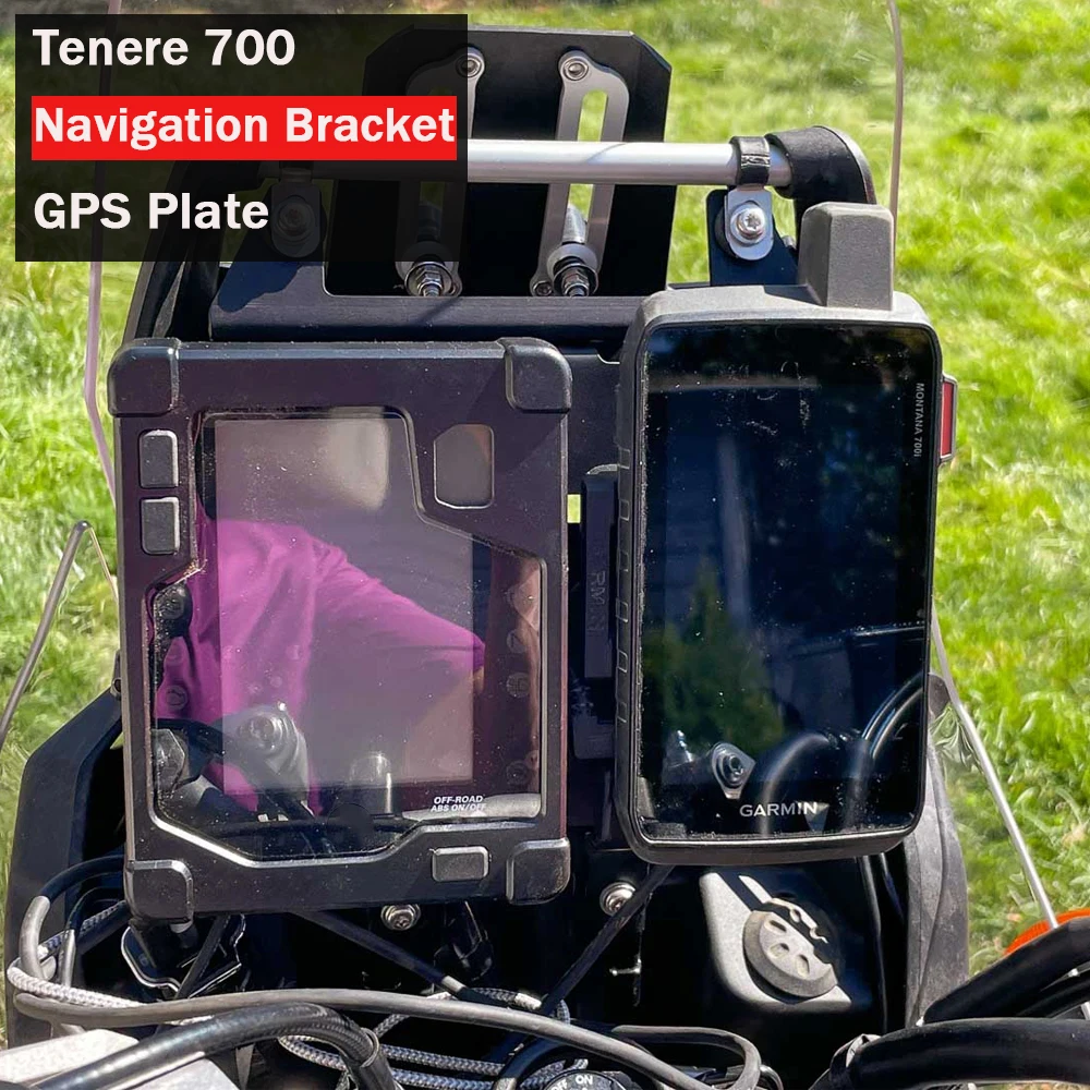 

Кронштейн для навигатора мотоцикла YAMAHA Tenere 700, GPS пластина T 700, T7, T700, XTZ, алюминиевый держатель, ЖК-дисплей TFT 2019-2023