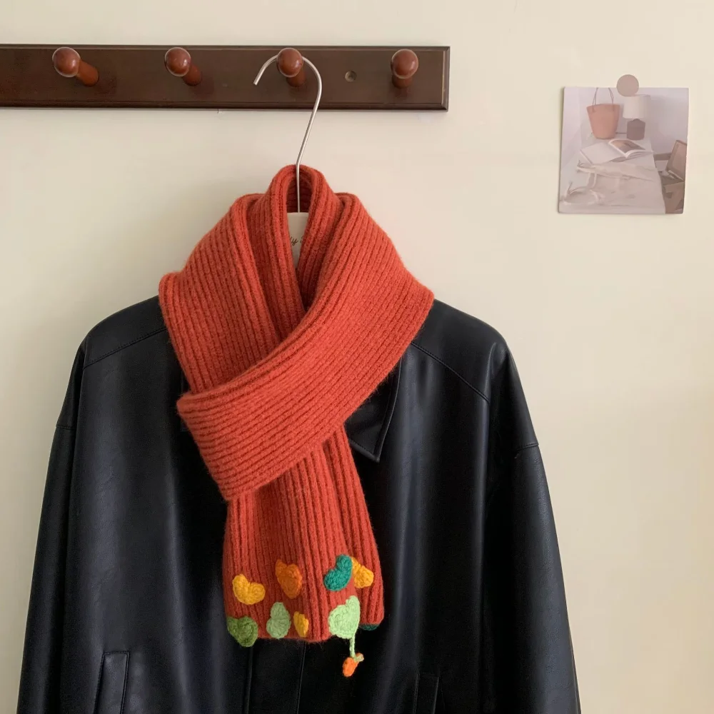 

Модный корейский шарф, теплый шарф ручной вязки, шерстяной шарф, мягкий для повседневной одежды, корейская мода, зима