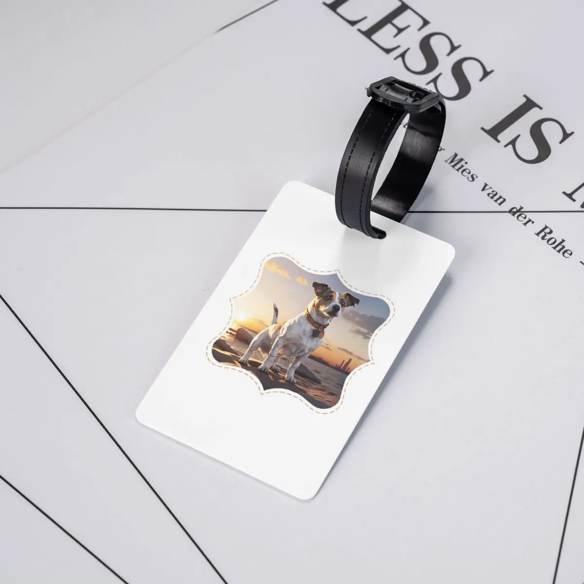 

Jack Russell Dog At Sunset Luggage Tags Suitcase Accessories Travel Baggage Boarding Tag Label Holder ID Name Address
