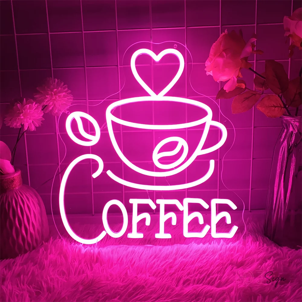 

Coffee Led Neon Signs Cafe Shop Restaurant Rest Room Decor Neon Lights Led USB Cafe Pantry Bar Welcome Open Decoration Signs