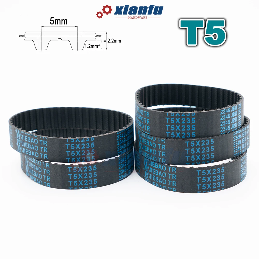T5 Type Rubber Closed Loop Timing Belt Width 6~40mm Perimeter 90 110 135 150 160 165 175 180 185mm Transmission CNC Drive Belt