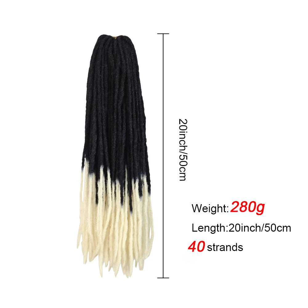 20inch Soft Dreadlocks Straight Crochet Hair Braids Synthetic Hair Extensions Kanekalon Fiber Faux Pro Braiding For Black Women image 3