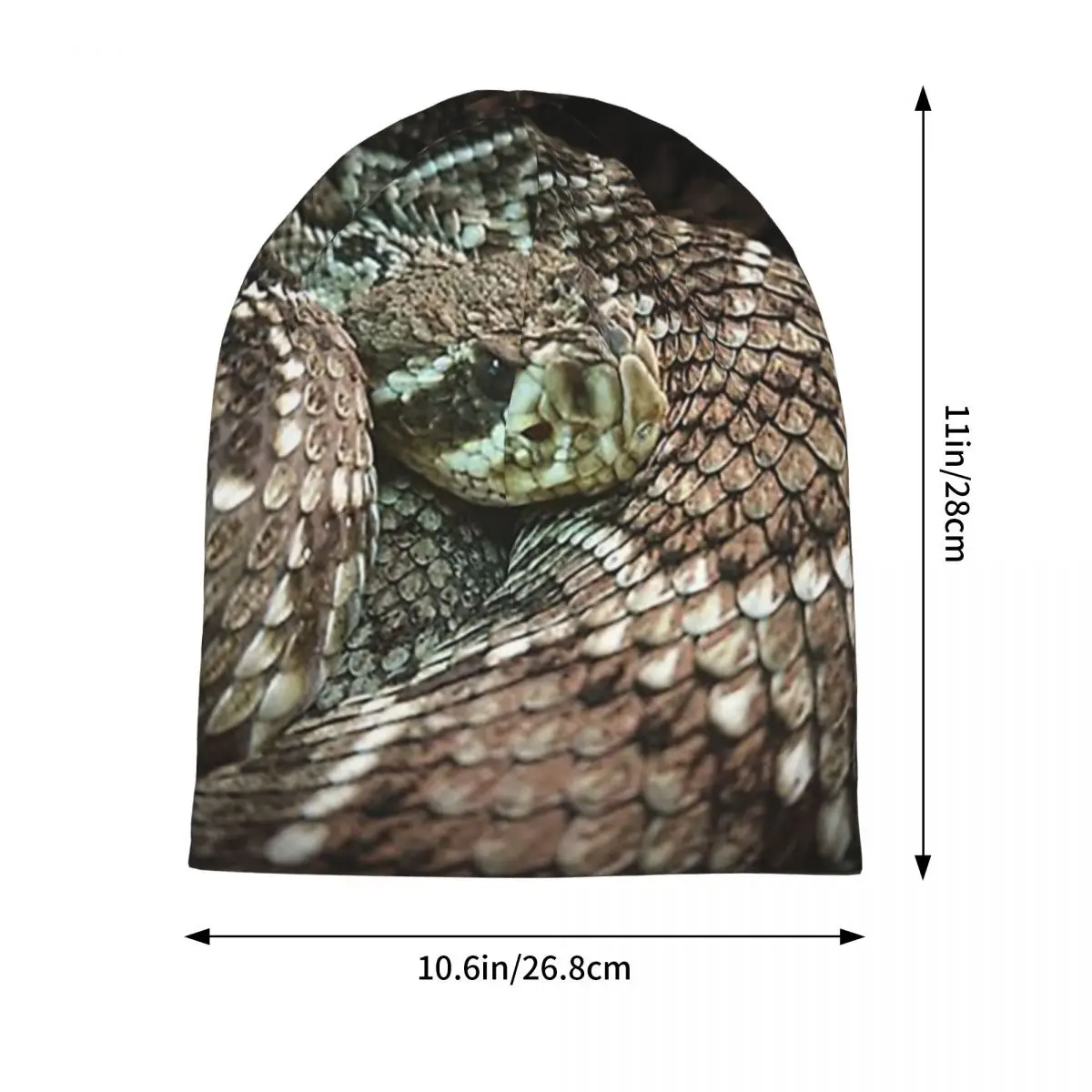 Snake, Coiled Diamondback Rattlesnake Skullies Beanies Hats Warm Autumn Winter Outdoor Cap Knitted Bonnet Caps for Unisex Adult