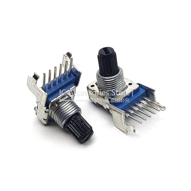 2PCS RK12 Single Row 6 Pin B10K B103 B50K B503 B100K B104 With Bracket Audio Amplifier Volume Potentiometer Flower Shaft 13MM