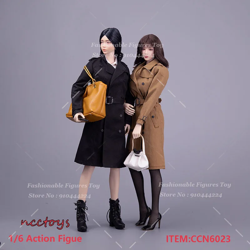 

Ncctoys CCN6023 1/6 Women Soldier Windbreaker Jacket Classic British Retro Mid Long Trench Coat Fit 12Inch Action Figure Body